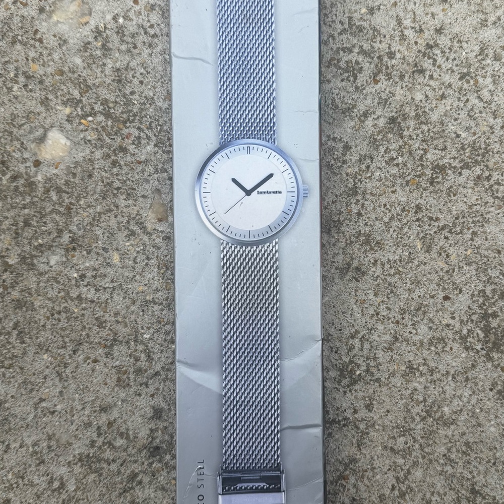 Lambretta Franco Minimalist Silver Mesh Watch